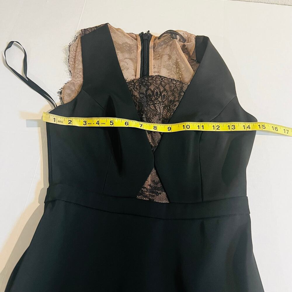 Bcbgmaxazria Landen Lace Detail Sleeveless Dress Size 0 Black - Picture 7 of 9